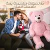 MorisMos Smile Giant Teddy Bear, 51inch Large Stuffed Bears with Big Footprints, Big Stuffed Animals Cuddly Plush Gifts for Girlfriends, Boyfriend, Pink view 3