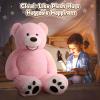 MorisMos Smile Giant Teddy Bear, 51inch Large Stuffed Bears with Big Footprints, Big Stuffed Animals Cuddly Plush Gifts for Girlfriends, Boyfriend, Pink view 4