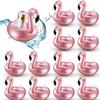 12 Pieces Inflatable Drink Holder Flamingo Drink Floats Reusable Inflatable Cute Animal Cup Coasters Pool Cup Holders for Summer Swimming Party view 1