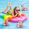 12 Pieces Inflatable Drink Holder Flamingo Drink Floats Reusable Inflatable Cute Animal Cup Coasters Pool Cup Holders for Summer Swimming Party view 4