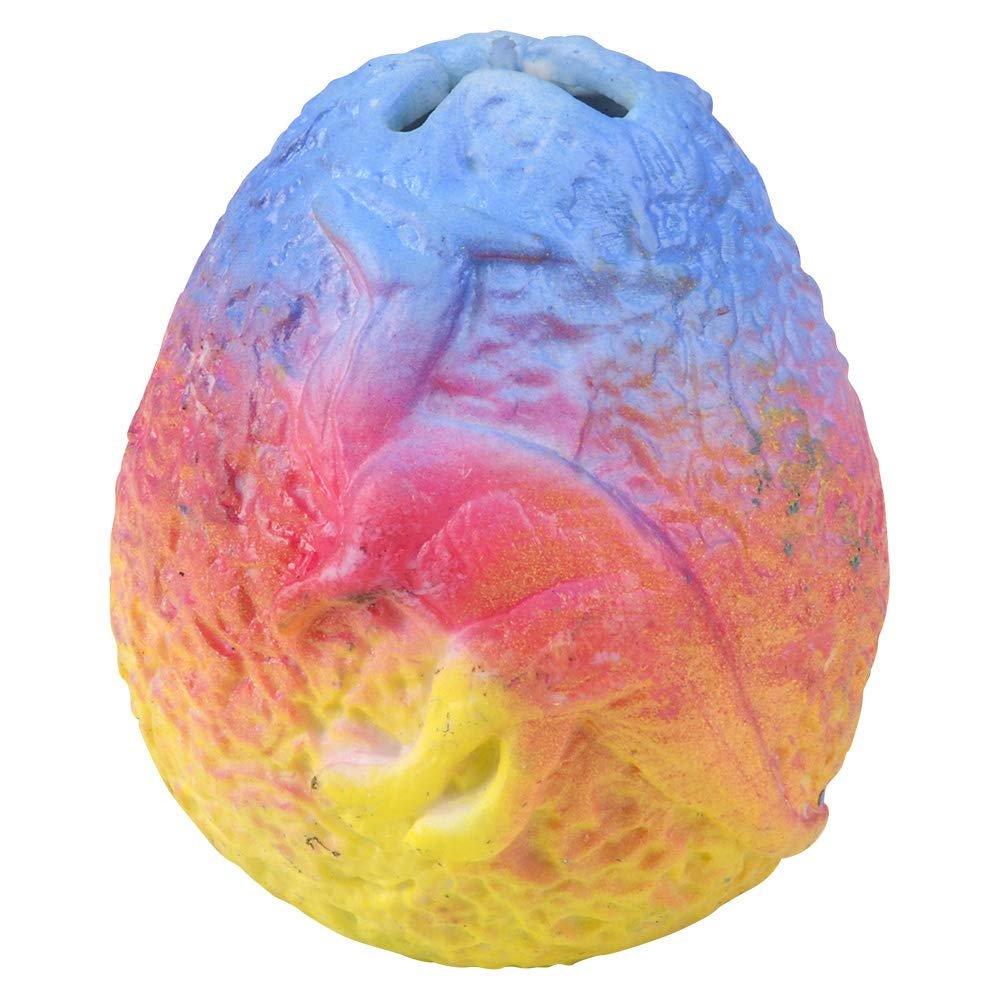 Rhode Island Novelty 2.25 Inch Squeezy Bead Rainbow Dinosaur Egg (12 Pieces Per Order)