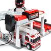 Fire and Rescue Garage Lights and Sounds Toy Set for Kids | Working Intercom with Open and Close Parking Garage and Vehicle Lift | Playset Includes Helicopter and Fire Truck with Friction Motor view 3