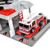 Fire and Rescue Garage Lights and Sounds Toy Set for Kids | Working Intercom with Open and Close Parking Garage and Vehicle Lift | Playset Includes Helicopter and Fire Truck with Friction Motor view 4