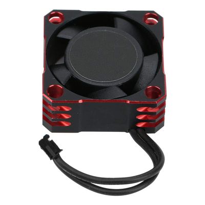 ESC Fan,Aluminum 32000RPM 25x25MM Metal Cooling Upgrade for RC Car Enthusiasts Racing Off-Roading High-Performance Use (Black red)