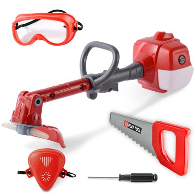 Toy Choi's Toy Trimmer - Power Construction Play Tool Kids Trimmer,Outside Pretend Play Garden Toy with Light Sound,Educational Gift Kid Toddler Tool Set for Boy Girl Age 3, 4, 5,6,7+