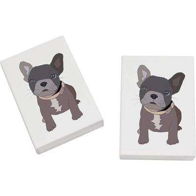 Azeeda 2 x 45mm 'French Bulldog Puppy' Erasers/Rubbers (ER00024353)