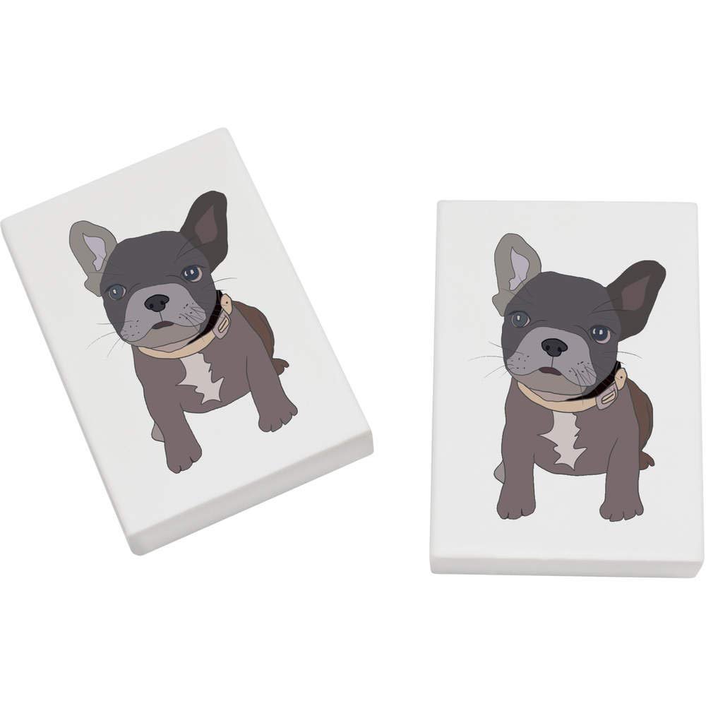 Azeeda 2 x 45mm 'French Bulldog Puppy' Erasers/Rubbers (ER00024353)