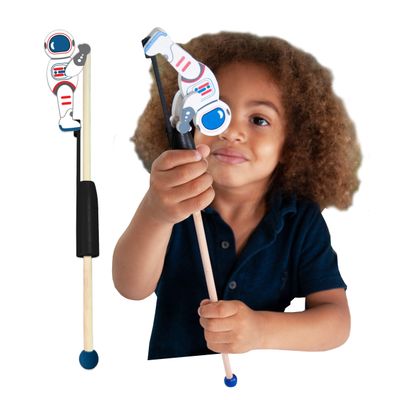 Animal Acrobats - Space from Deluxebase. Traditional Acrobatic Wooden Toy for Kids, Tumbling Animal Figure, Great Eco-Friendly Wood Gift and Party Favor.
