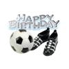 Anniversary House Football Cake Decorations, Football Cake Topper, Football Birthday Decorations, Cake Decorations for Men, Football, Boots & Silver Happy Birthday Motto, Pack of 4, BU040 view 1
