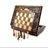 3 in 1 WOODEN BACKGAMMON Armenian BOARD GAME Nardi Nardy checkers chess carving FLOWER Ornament hand made gift walnut wood table game view 2