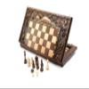 3 in 1 WOODEN BACKGAMMON Armenian BOARD GAME Nardi Nardy checkers chess carving FLOWER Ornament hand made gift walnut wood table game view 3