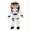 American Fashion World White Astronaut Spacesuit for 14-Inch Dolls | Premium Quality & Trendy Design | Dolls Clothes | Outfit Fashions for Dolls for Popular Brands view 1