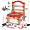 Wooden Nuts and Bolts Set - Construction Work Bench Chair - Wooden Construction Kits for Kids - Compatible with TOWO Nuts Bolts Set view 4
