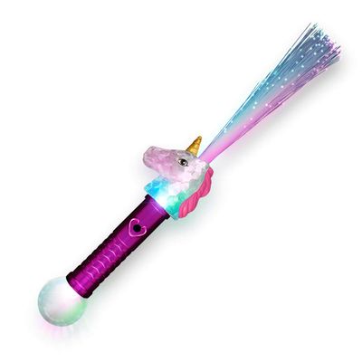 FlashingBlinkyLights Light Up Unicorn Wand with Color Changing Fiber Optic LED Lights Magic Wand for Girls