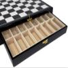 17 inch Black and White High Gloss Chess Storage Board Chest with 2 Drawers view 1