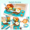 CUTE STONE Play Kitchen Sink Toys with Upgraded Real Faucet, Play Cooking Stove, Cookware Pot and Pan,Play Food, Color Changing Dishes Accessories for Boys Girls Toddlers view 2