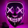 LED Glow Mask Halloween Light Up Mask EL Wire Scary Mask for Halloween Festival Party Festival Cosplay (Pink) view 1