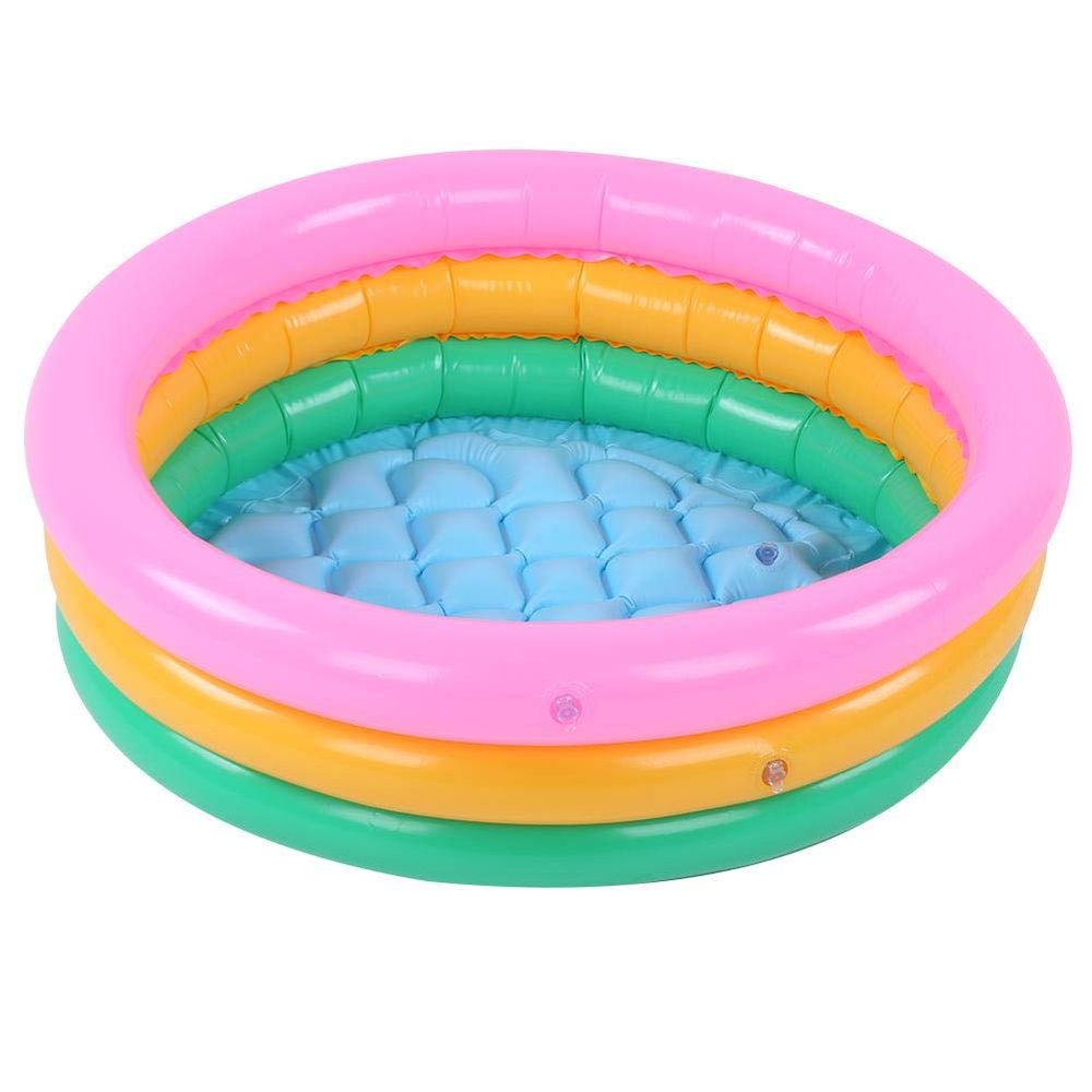 Water Pool in Summer Children Soft Inflatable Swimming Pool Shape Bright Color Baby Basin Pool (L)
