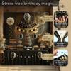 Premium Reusable Birthday Decorations - Multi-occasion Happy Birthday Banner also spells Party Day + more, Fast Assembly with Velcro - Black and Gold Party Decorations for Men and Women view 2