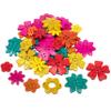 READY 2 LEARN Coconut Flowers - Set of 50 - 6 Shapes - 5 Colors - Natural, Hand Made Counters for Kids - Use for Crafts and Jewlry Making view 1