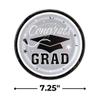 Fun Express Silver Congrats Grad Paper Dessert Plates - Disposable Dinner Dessert Paper Plates for Congrats Grad Party Decorations - Graduation Party Supplies - Holiday Gathering Tableware - 25 Pieces view 2