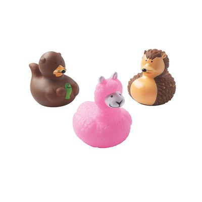 Fun Express Cute Animals Rubber Duckies - Toys - 12 Pieces - Multicolored