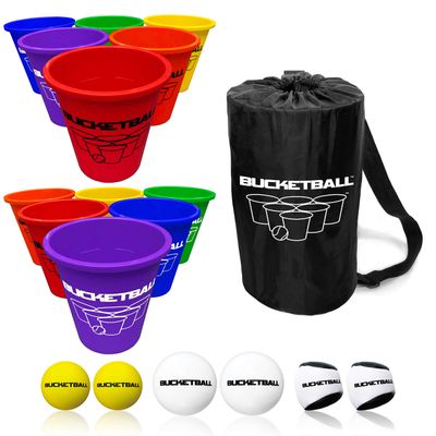 BucketBall - Rainbow Edition - Combo Pack - Ultimate Beach, Pool, Yard, Camping, Tailgate, BBQ, Lawn, Wedding, Events, Water, Indoor, Outdoor Game Toy for Adults, Boys, Girls, Teens, Family