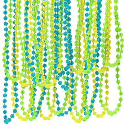 Fun Express Glow in the Dark Bead Necklaces - Bulk Set of 24 - Mardi Gras Supples - Jewelry