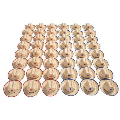 Fun Express Bulk Kids' Cowboy Hats with Star Fun Western Party Decor & Dress-Up Accessories Kids Events Birthday Themed Celebrations Playtime & Group Activities Assorted Colors 48 Pieces