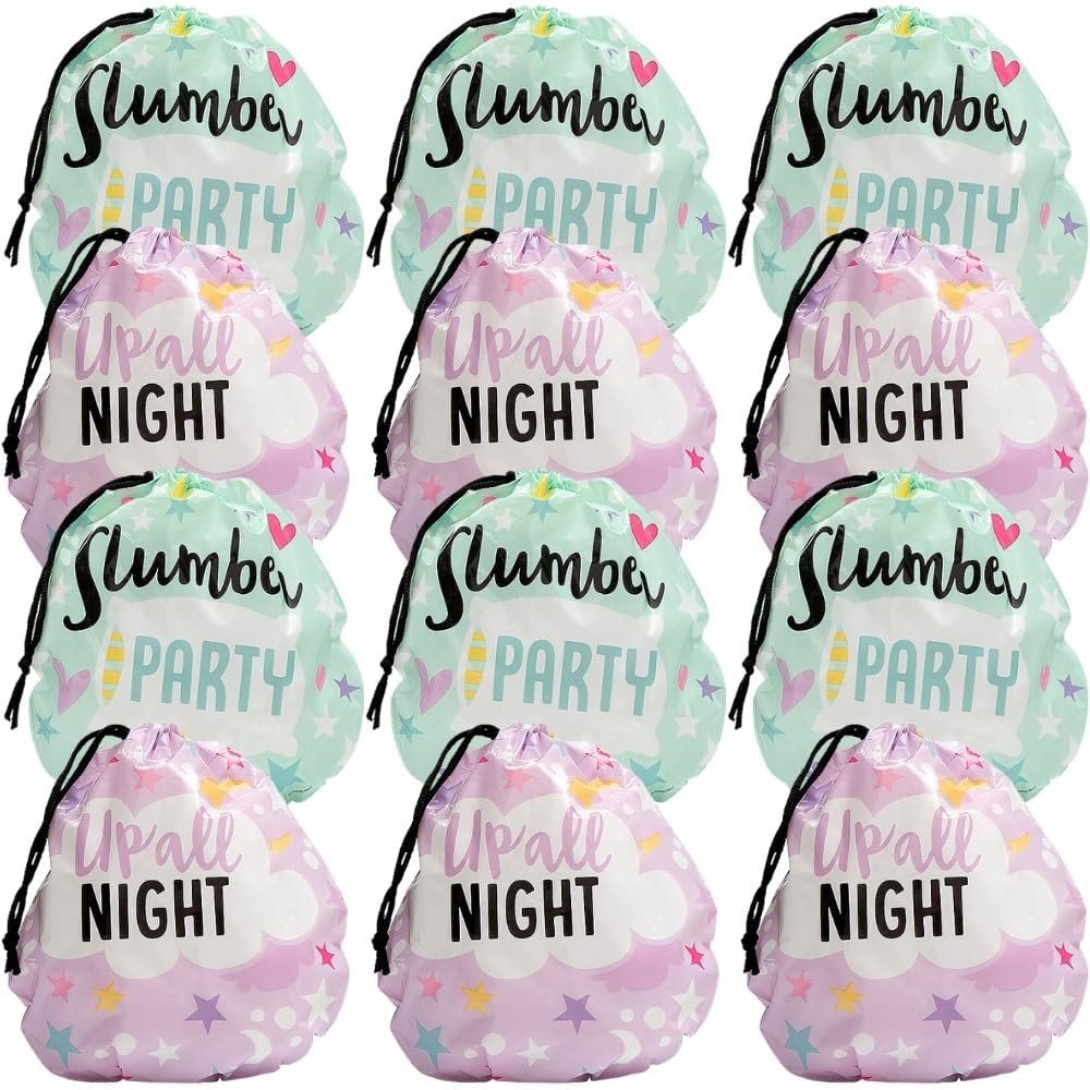 Fun Express Slumber Party Favor Bags - Party Supplies - 12 Pieces