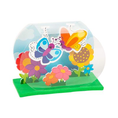 Fun Express 3D Spring Flowers & Butterflies Craft Kit - Vibrant DIY Decorations for Crafts Parties Home Decor Special Events & Creative Projects - Ideal for Kids Adults and All Ages - 12 Pieces