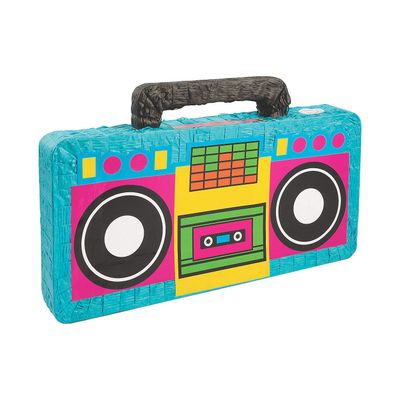 Fun Express Boom Box Pinata - 80's Party Decor - VBS Vacation Bible School Supplies/Decor - 1 Piece