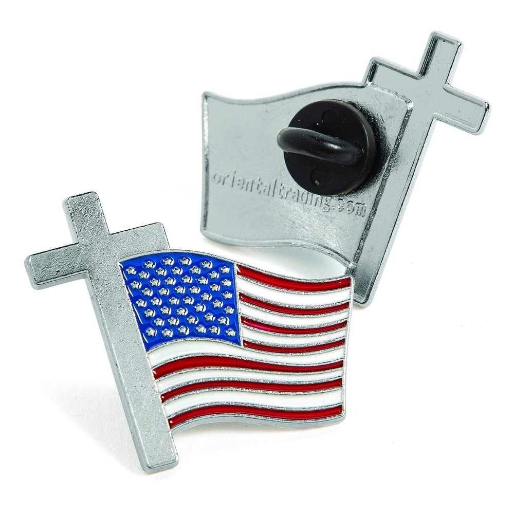 CROSS WITH FLAG PIN - Jewelry - 36 Pieces