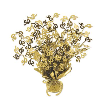 Gold 50 Burst Centerpiece - Party Decor - 1 Piece