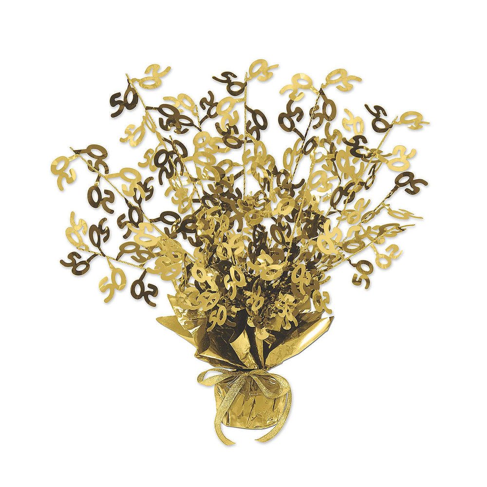 Gold 50 Burst Centerpiece - Party Decor - 1 Piece