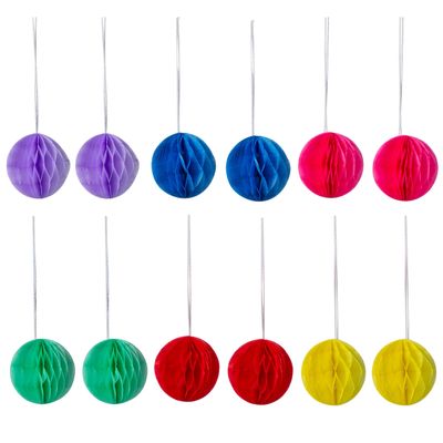 MINI Honeycomb Ball Assortment - Party Decor - 12 Pieces