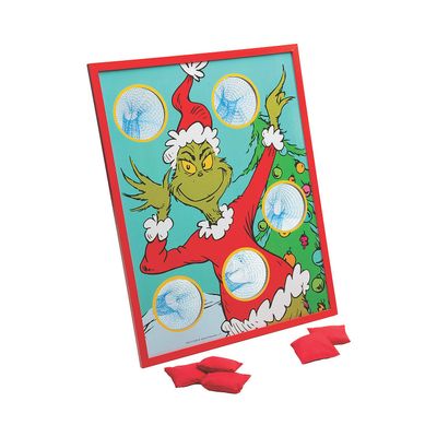 Fun Express 16" x 20 1/2" Dr. Seuss The Grinch Christmas Bean Bag Toss Game, Red and Green