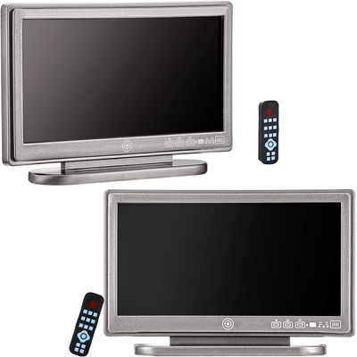 2 Pieces 1:12 Miniature TV Television with Remote Control Dollhouse Television Mini Furniture Model Dollhouse Decoration Accessories