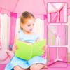 wilwolfer Princess Tent for Girls with Large Star Lights, Kids Play Tent Large Space Playhouse for Children Indoor Games, Gift Toy for Kids Girls & Boys view 3