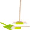 Small Foot 11767 Sweeping Set with Broom, Green, Made of Wood and Plastic, Robust Household Toy, for Ages 3+ Years view 1