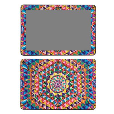 MightySkins Carbon Fiber Skin for Amazon Fire HD 8 (2020) - Rainbow Kaleidoscope | Protective, Durable Textured Carbon Fiber Finish | Easy to Apply | Made in The USA