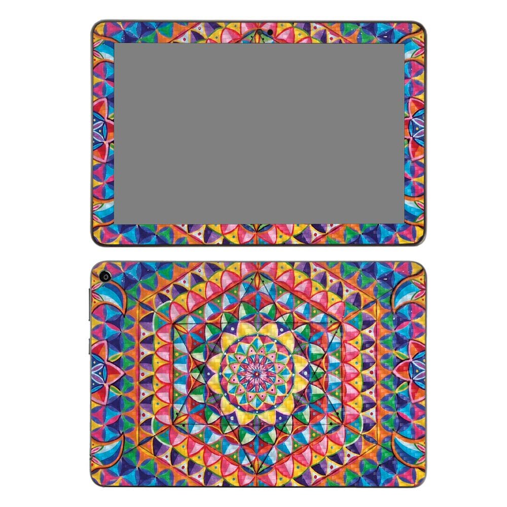 MightySkins Carbon Fiber Skin for Amazon Fire HD 8 (2020) - Rainbow Kaleidoscope | Protective, Durable Textured Carbon Fiber Finish | Easy to Apply | Made in The USA