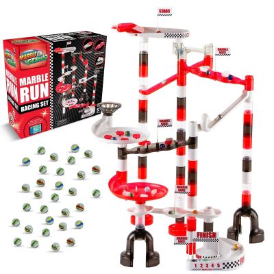 Marble Genius Marble Run Racing Set: 125-Piece Marble Run Racing Set Toys for Kids, Marbles Maze Tower Building Blocks, Marbles Race Track Rolling Game, Educational Learning STEM Toy Gift