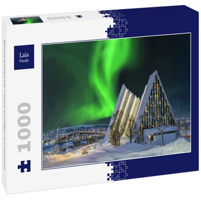 Lais Puzzle Eismeerkathedrale Troms Norwegen mit Nordlicht 1000 Teile