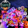 LanMa 54PC Halloween Light Up Ring Halloween Party Favors LED Glow Ring for Kids Non Candy Gift ( 12 Styles Flashing Rings ) view 1