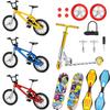 Sumind 18 Pcs Mini Finger Toys Set Includes Finger Skateboards, Bikes, Mini Scooters and Matched Wheels and Tools Accessories Fingertip Movement Educational Toys for Christmas Kids Gifts Party Favors view 1