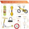 Sumind 18 Pcs Mini Finger Toys Set Includes Finger Skateboards, Bikes, Mini Scooters and Matched Wheels and Tools Accessories Fingertip Movement Educational Toys for Christmas Kids Gifts Party Favors view 2