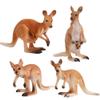 4PCS Safari Animal Figurines, Cake Topper, Toy Animals for Kids with Kangaroos view 1