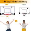 Large Indoor Mini Basketball Hoop Set for Kids and Adult 24 X 16 Inch Board Family Games for Home and Office Door & Wall with 3 Balls and Complete Accessories, Basketball Toy Gift for Boys Girls Teens view 2