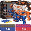 POKONBOY 4 Pack Blaster Guns Compatible with Nerf Guns Bullets, Toy Guns for Boys Girls with 80 Pack Foam Refill Darts, Hand Gun Toys for 6+ Year Old Kids Birthday Christmas view 1